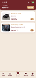 Çatı Katı uygulaması ilanlar ekranı